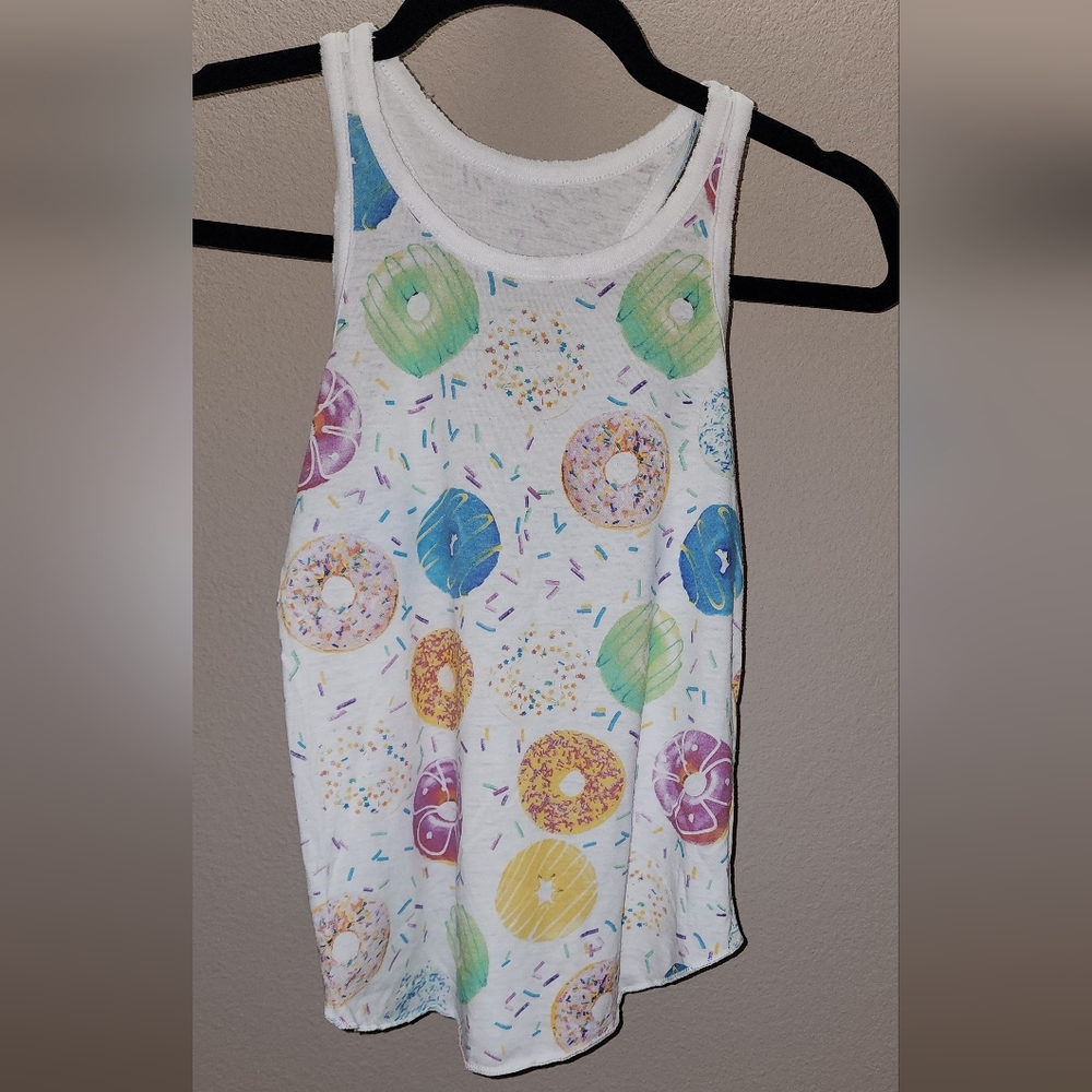 Girls Colorful Donut Print Tank Top